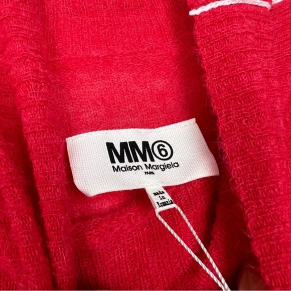 Maison Margiela MM6 Distressed Alpaca Red Turtleneck Sweater - Picture 10 of 11